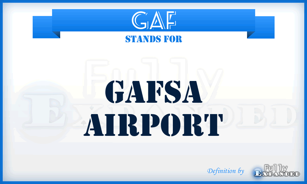 GAF - Gafsa airport