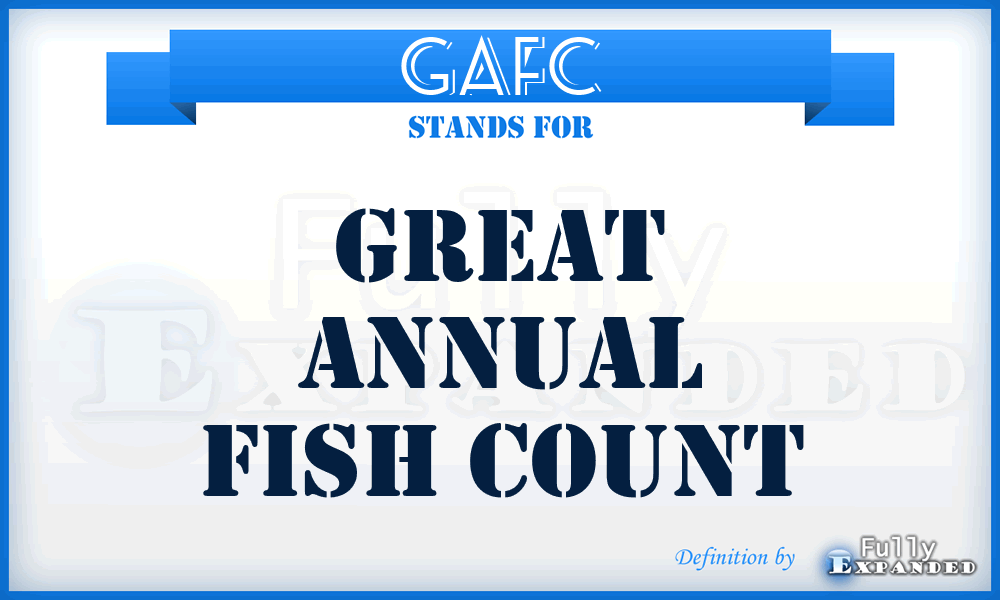 GAFC - Great Annual Fish Count