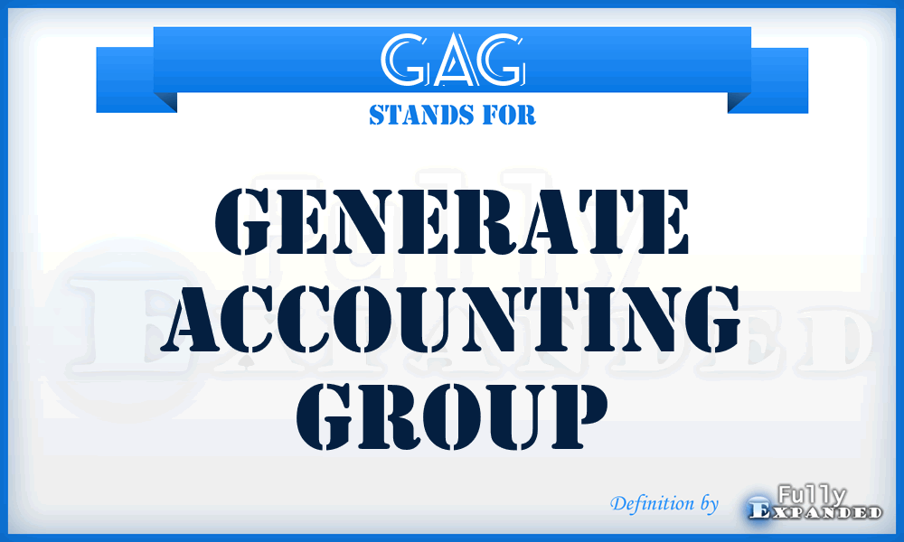 GAG - Generate Accounting Group