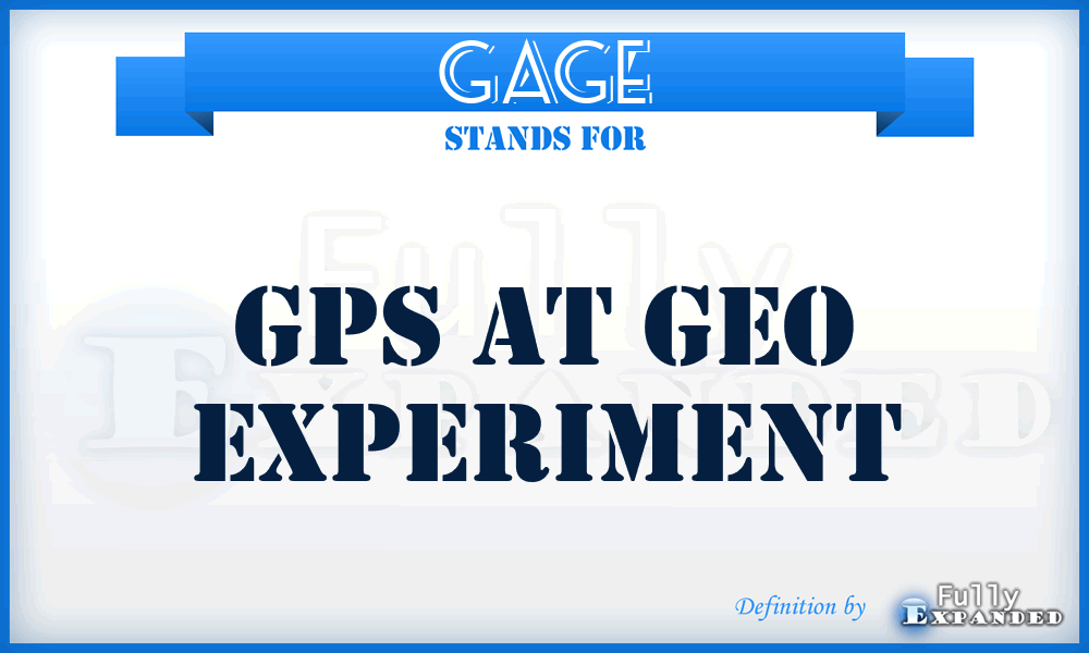 GAGE - GPS at GEO Experiment