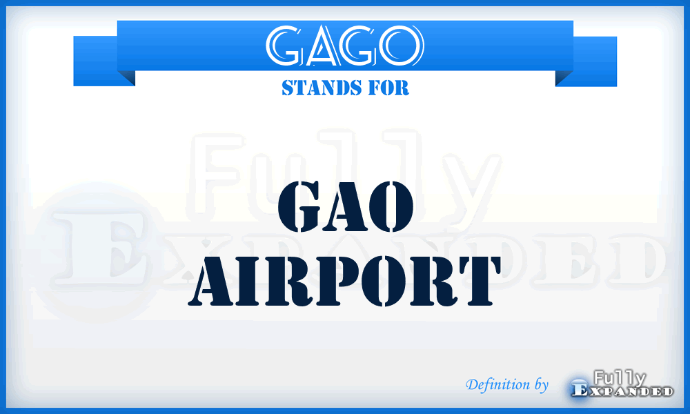 GAGO - Gao airport