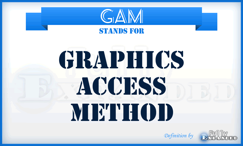 GAM - Graphics Access Method