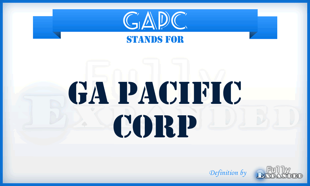 GAPC - GA Pacific Corp