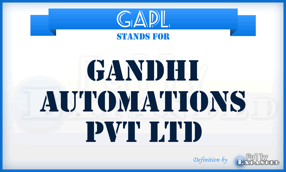 GAPL - Gandhi Automations Pvt Ltd
