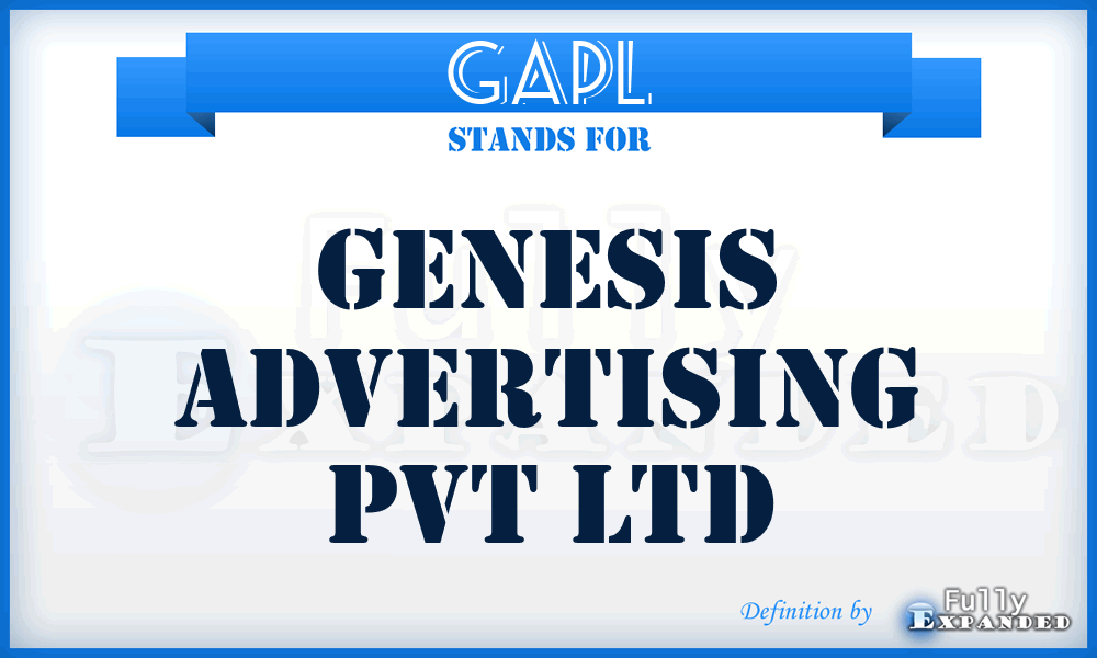 GAPL - Genesis Advertising Pvt Ltd