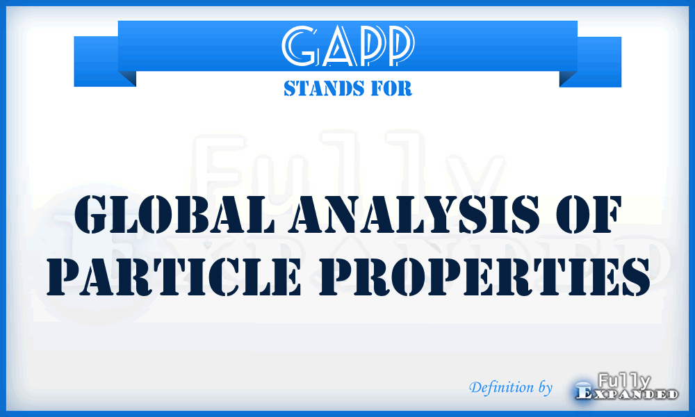 GAPP - Global Analysis Of Particle Properties