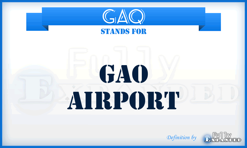 GAQ - Gao airport