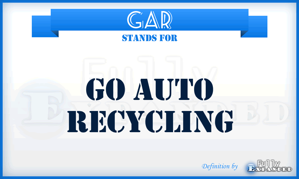 GAR - Go Auto Recycling