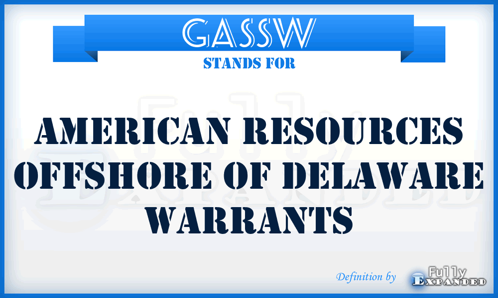 GASSW - American Resources Offshore of Delaware Warrants