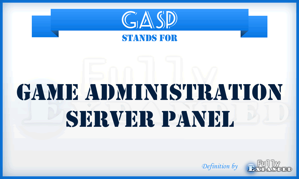 GASP - Game Administration Server Panel