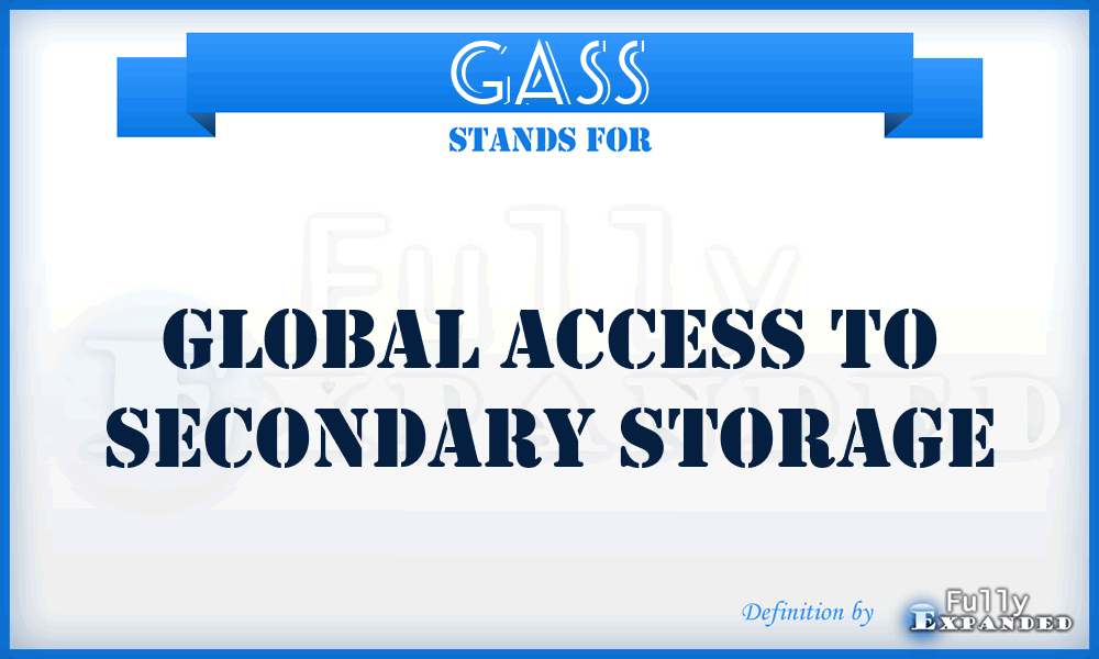 GASS - Global Access to Secondary Storage
