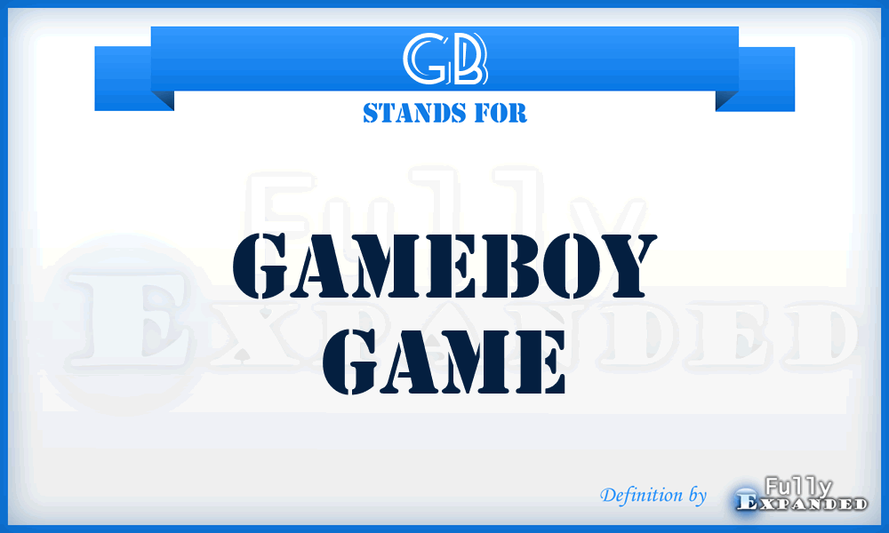 GB - GameBoy game