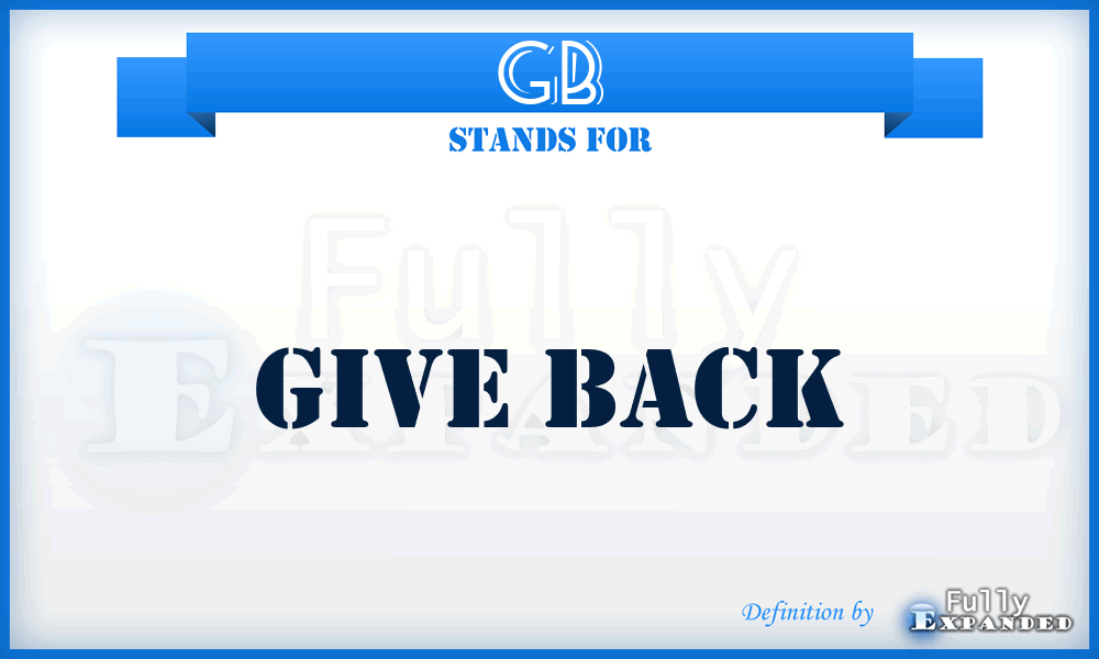 GB - Give Back