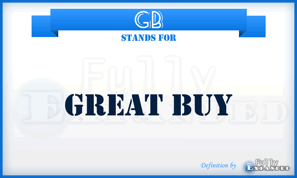 GB - Great Buy