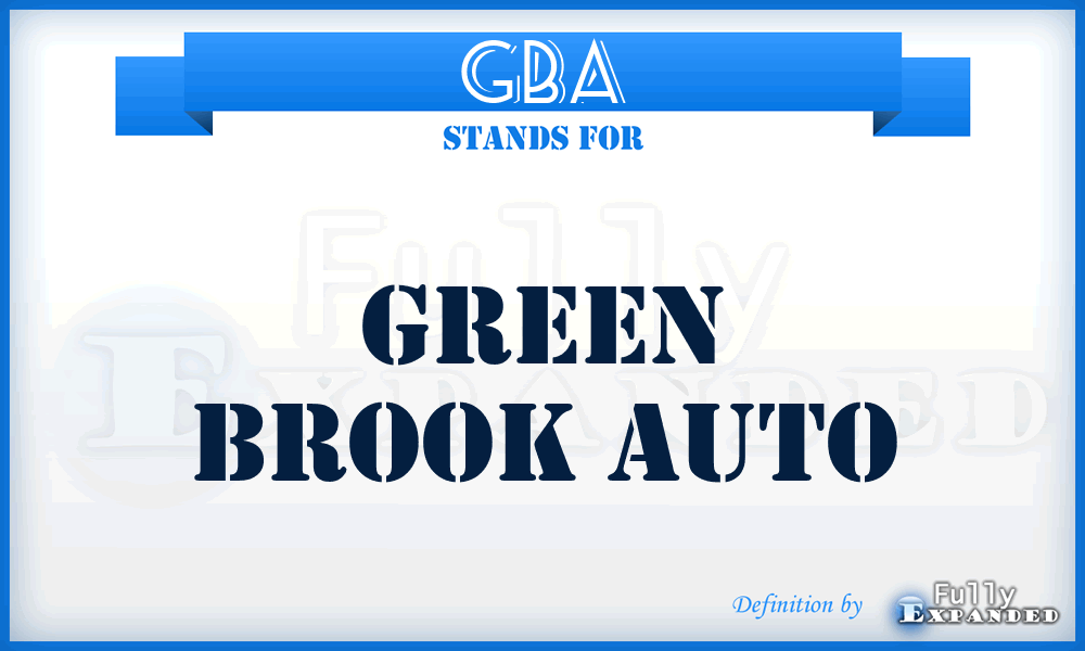 GBA - Green Brook Auto