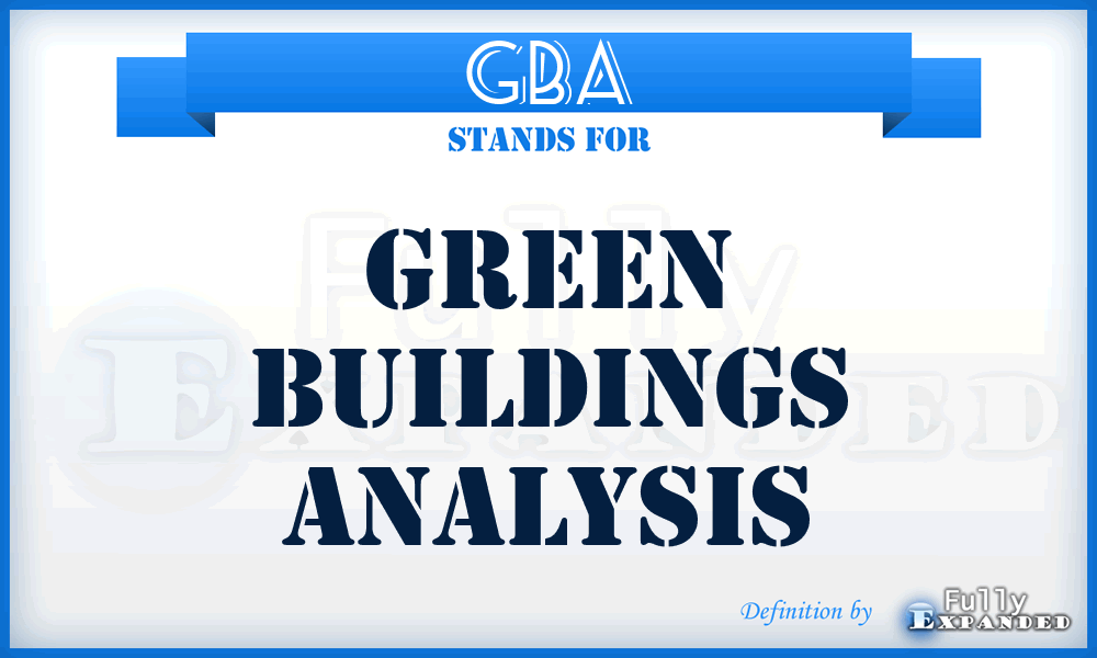 GBA - Green Buildings Analysis