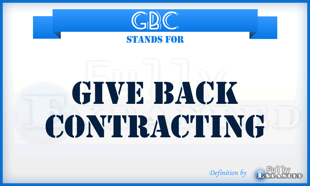 GBC - Give Back Contracting