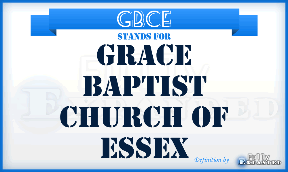 GBCE - Grace Baptist Church of Essex