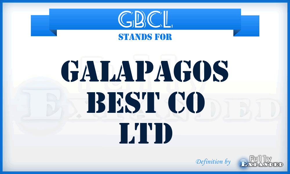 GBCL - Galapagos Best Co Ltd