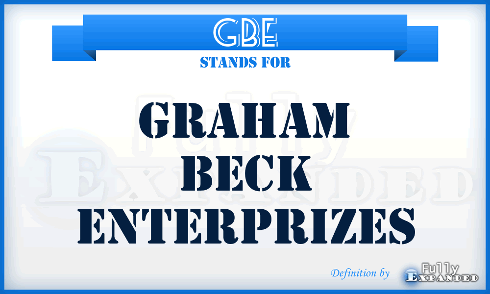 GBE - Graham Beck Enterprizes