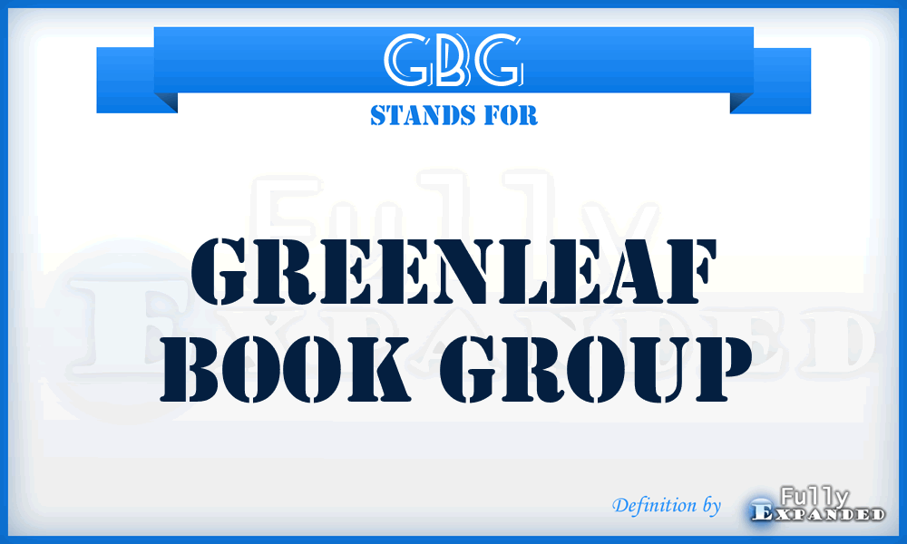 GBG - Greenleaf Book Group