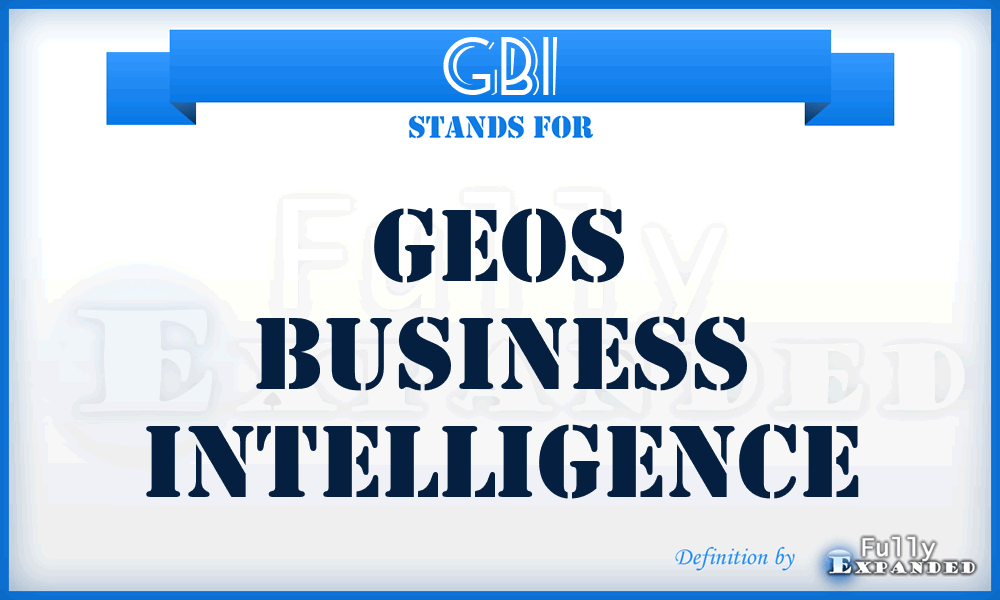 GBI - Geos Business Intelligence