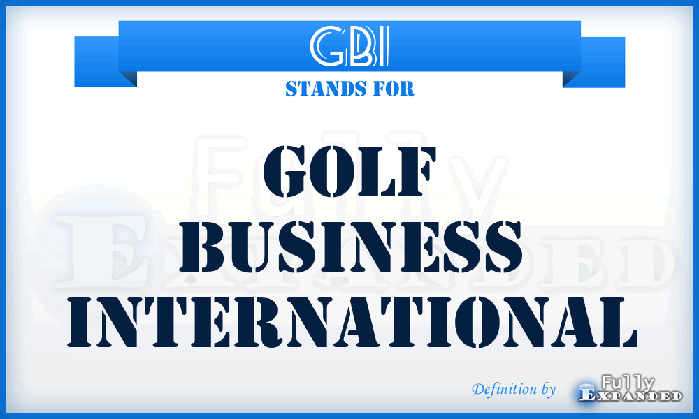 GBI - Golf Business International