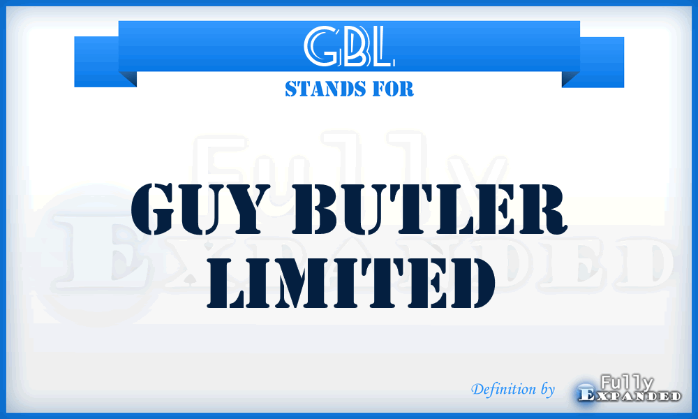 GBL - Guy Butler Limited