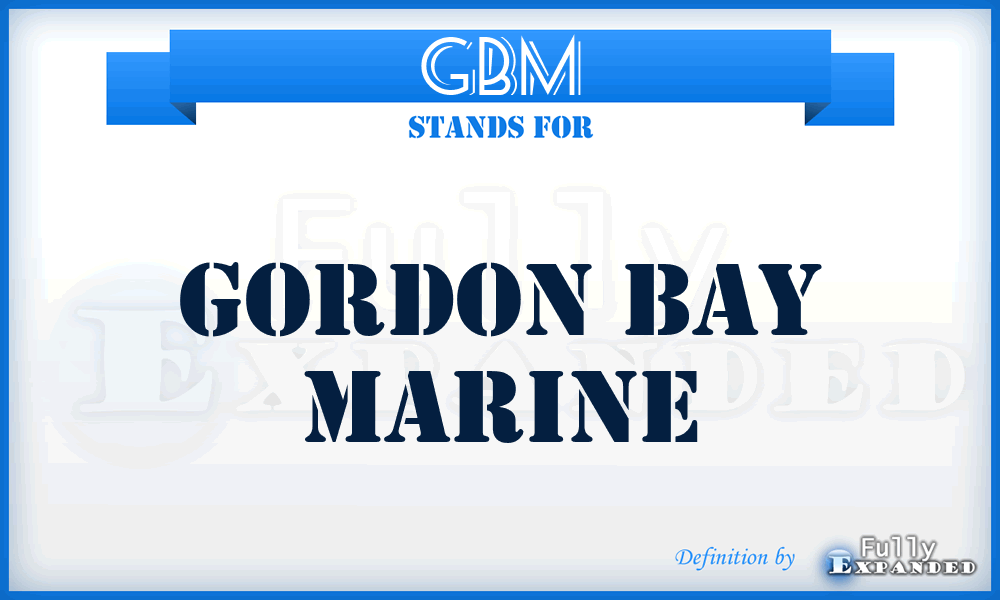 GBM - Gordon Bay Marine