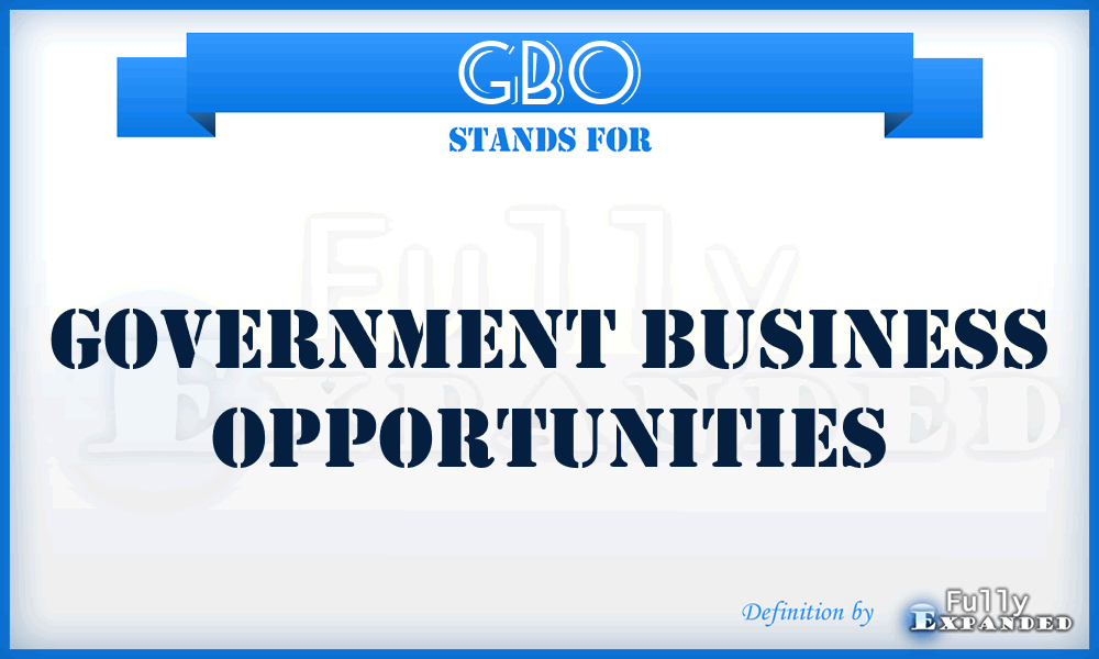 GBO - Government Business Opportunities