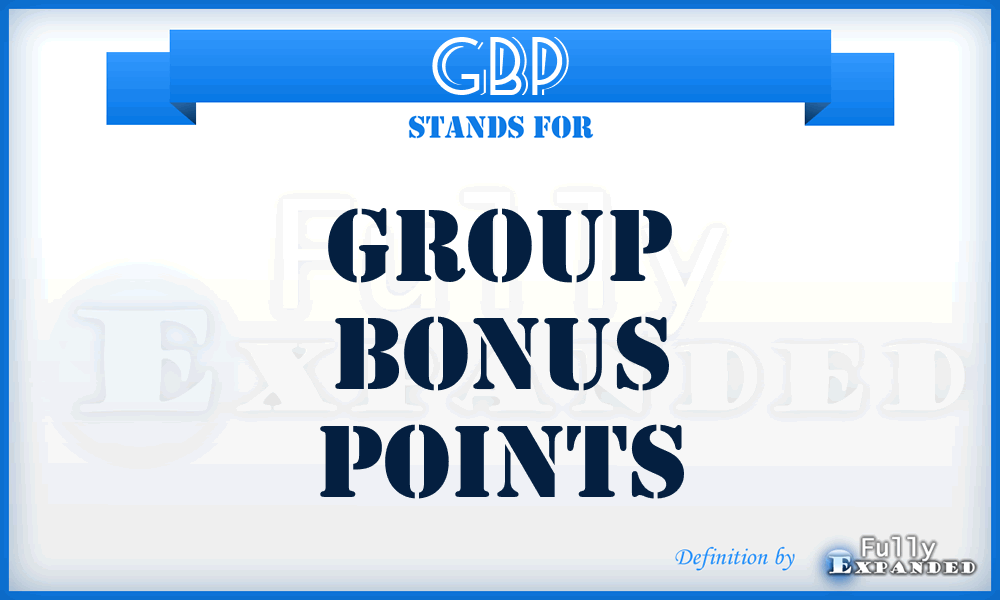 GBP - Group Bonus Points