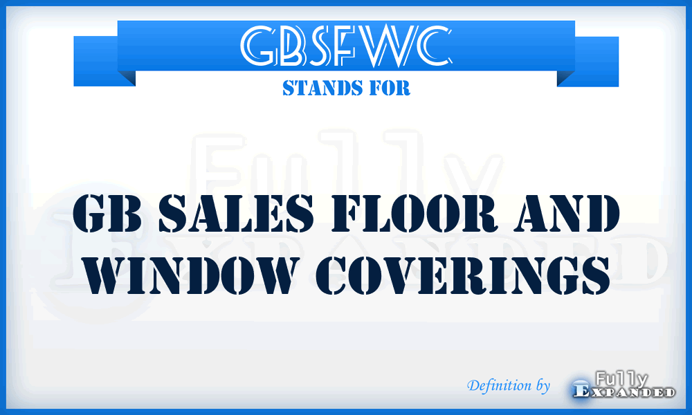 GBSFWC - GB Sales Floor and Window Coverings