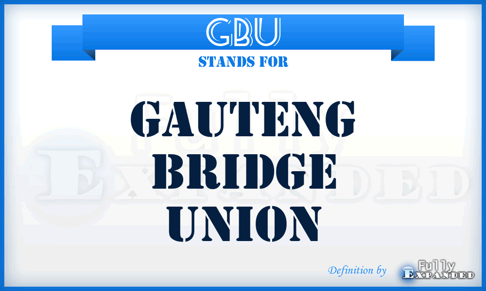 GBU - Gauteng Bridge Union