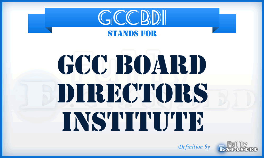 GCCBDI - GCC Board Directors Institute