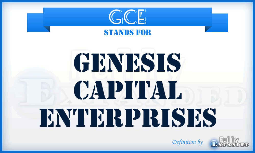 GCE - Genesis Capital Enterprises