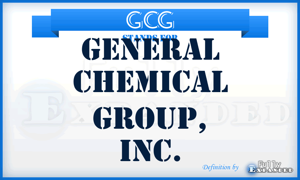 GCG - General Chemical Group, Inc.