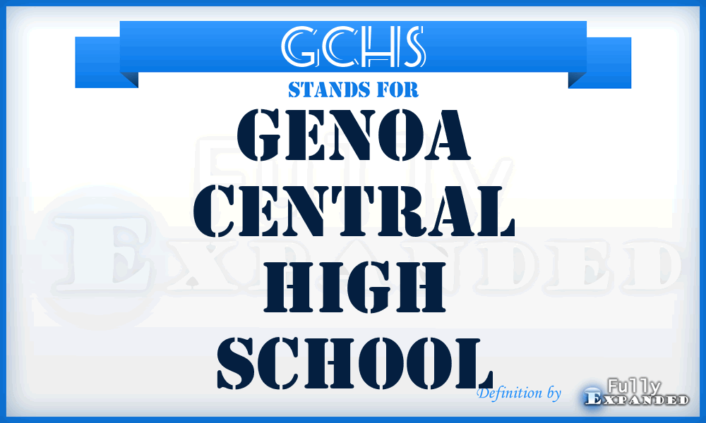 GCHS - Genoa Central High School