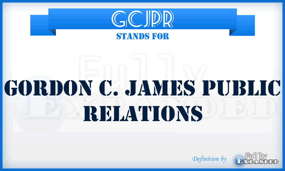 GCJPR - Gordon C. James Public Relations