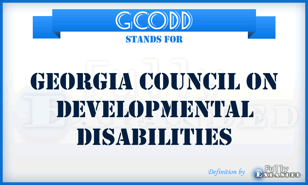 GCODD - Georgia Council On Developmental Disabilities