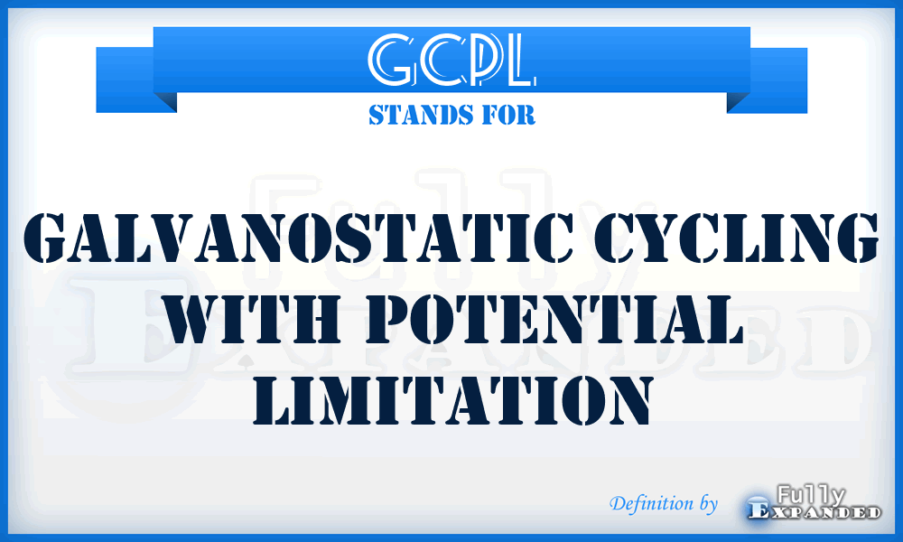 GCPL - galvanostatic cycling with potential limitation