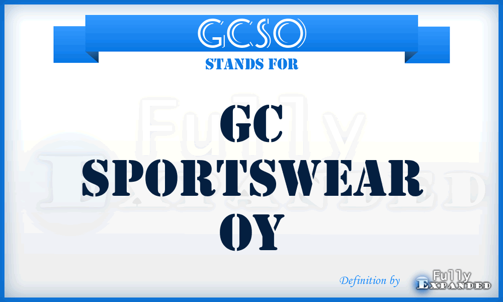 GCSO - GC Sportswear Oy