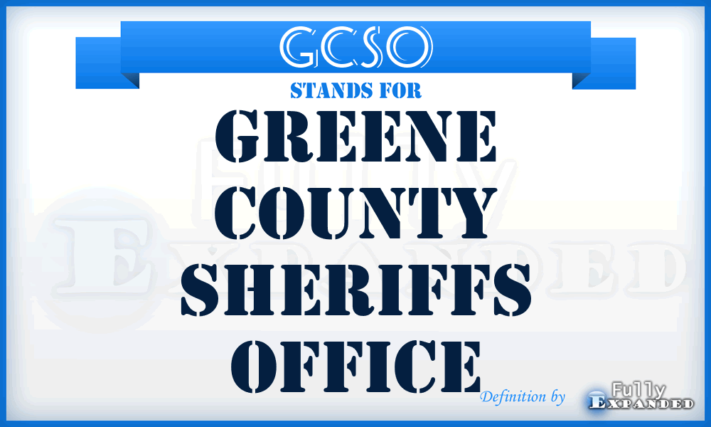 GCSO - Greene County Sheriffs Office
