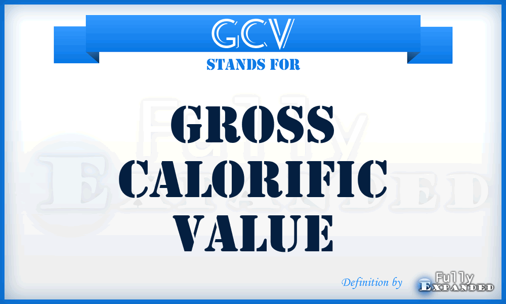 GCV - Gross Calorific Value