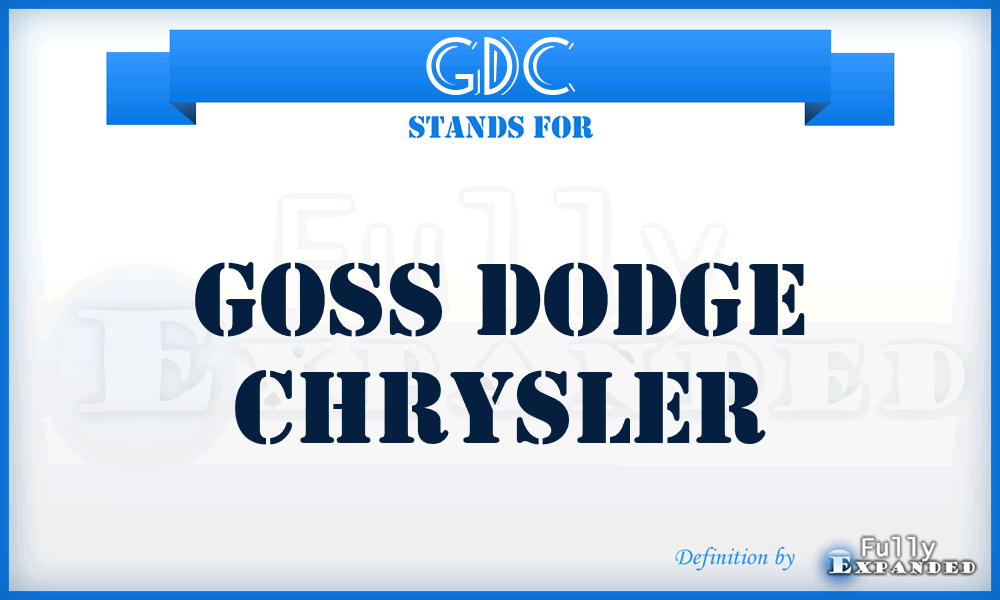 GDC - Goss Dodge Chrysler