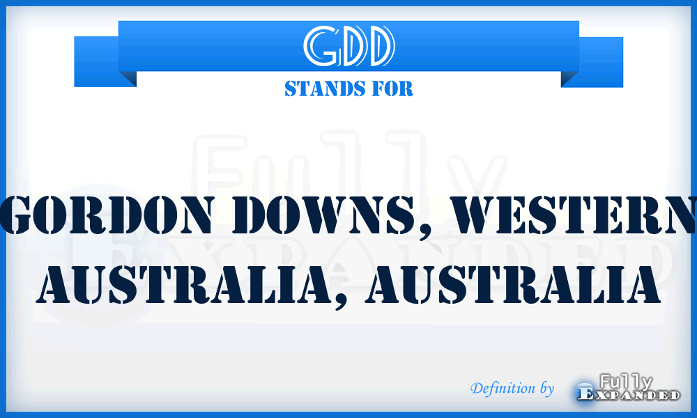 GDD - Gordon Downs, Western Australia, Australia