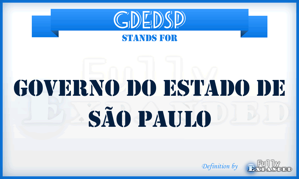 GDEDSP - Governo Do Estado de São Paulo