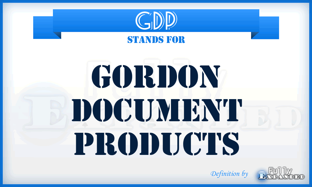 GDP - Gordon Document Products