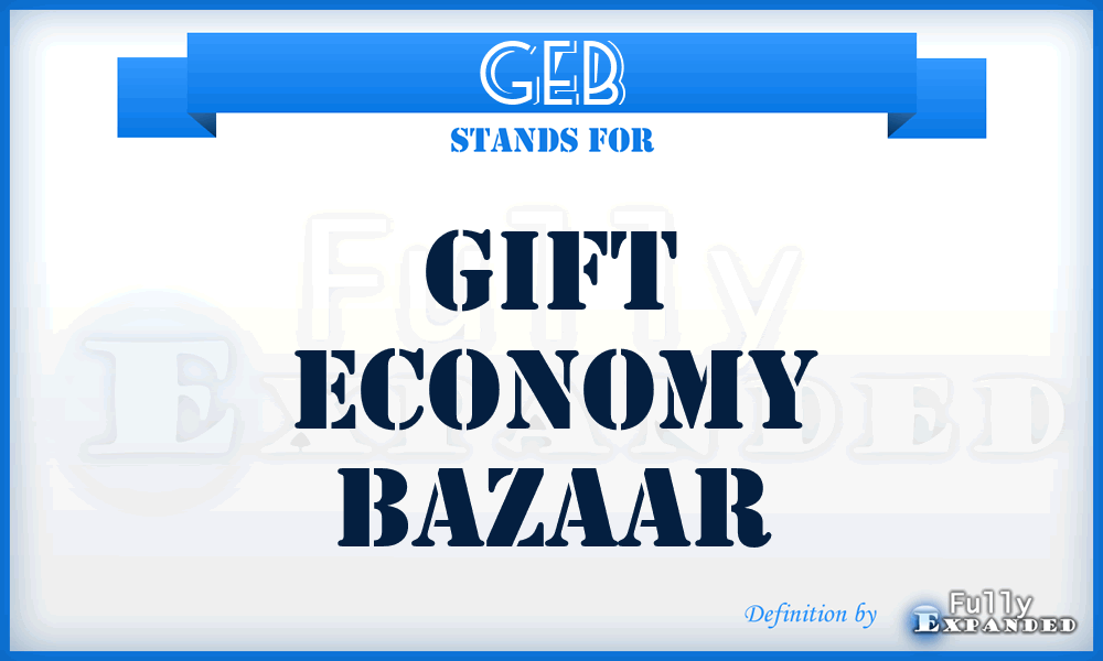 GEB - Gift Economy Bazaar