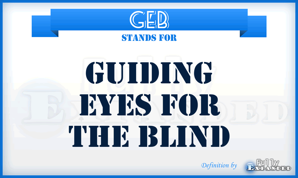 GEB - Guiding Eyes for the Blind