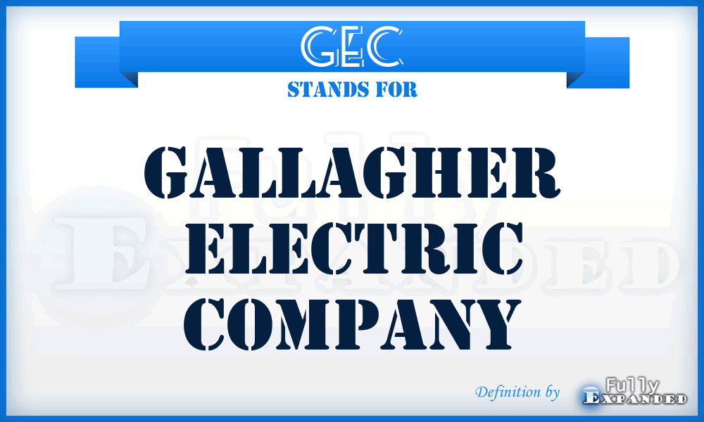 GEC - Gallagher Electric Company